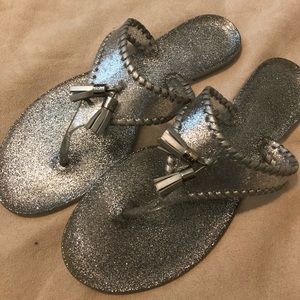 silver sparkly sandals
